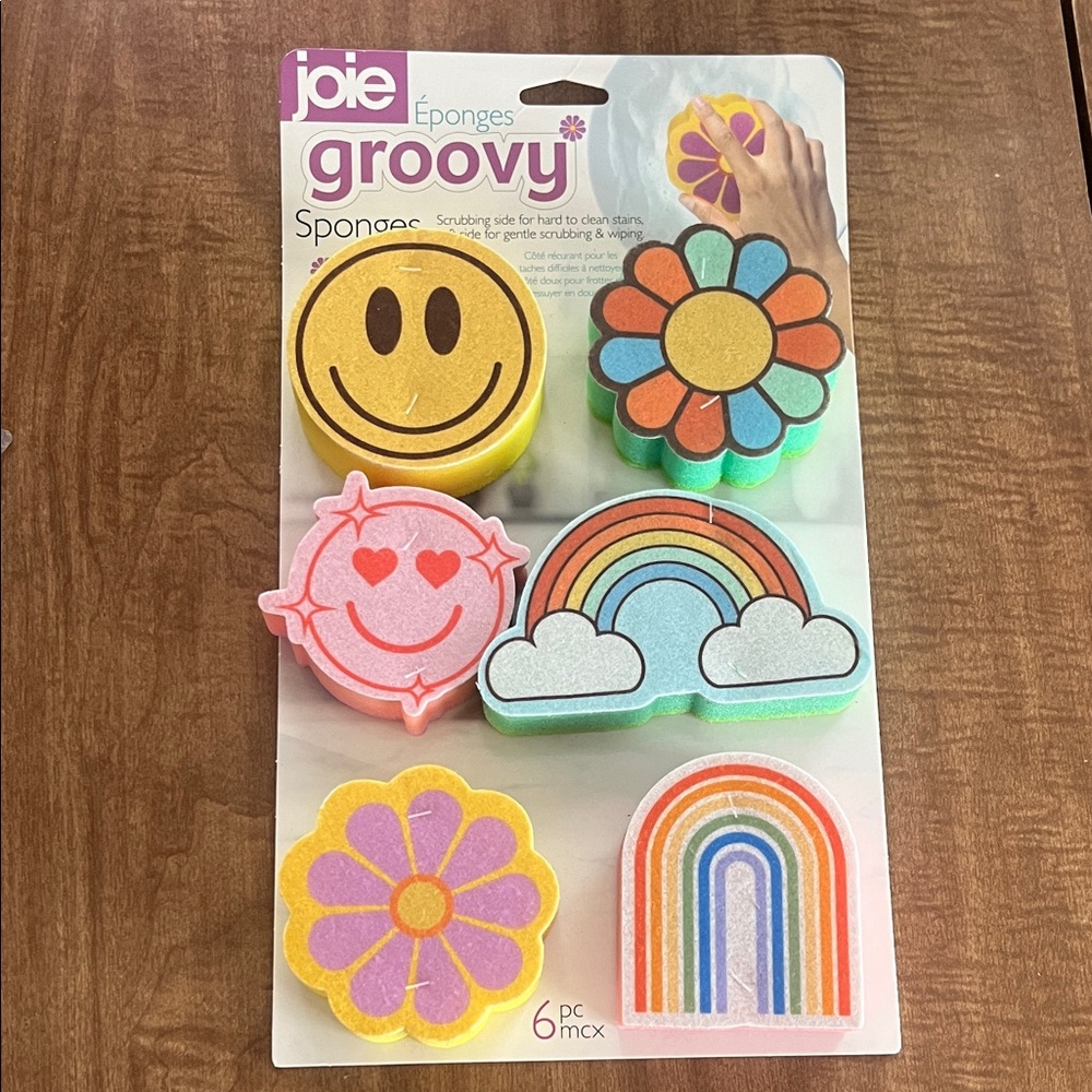 🧽Joie Groovy Sponge Set - Rainbow and Smiley Designs